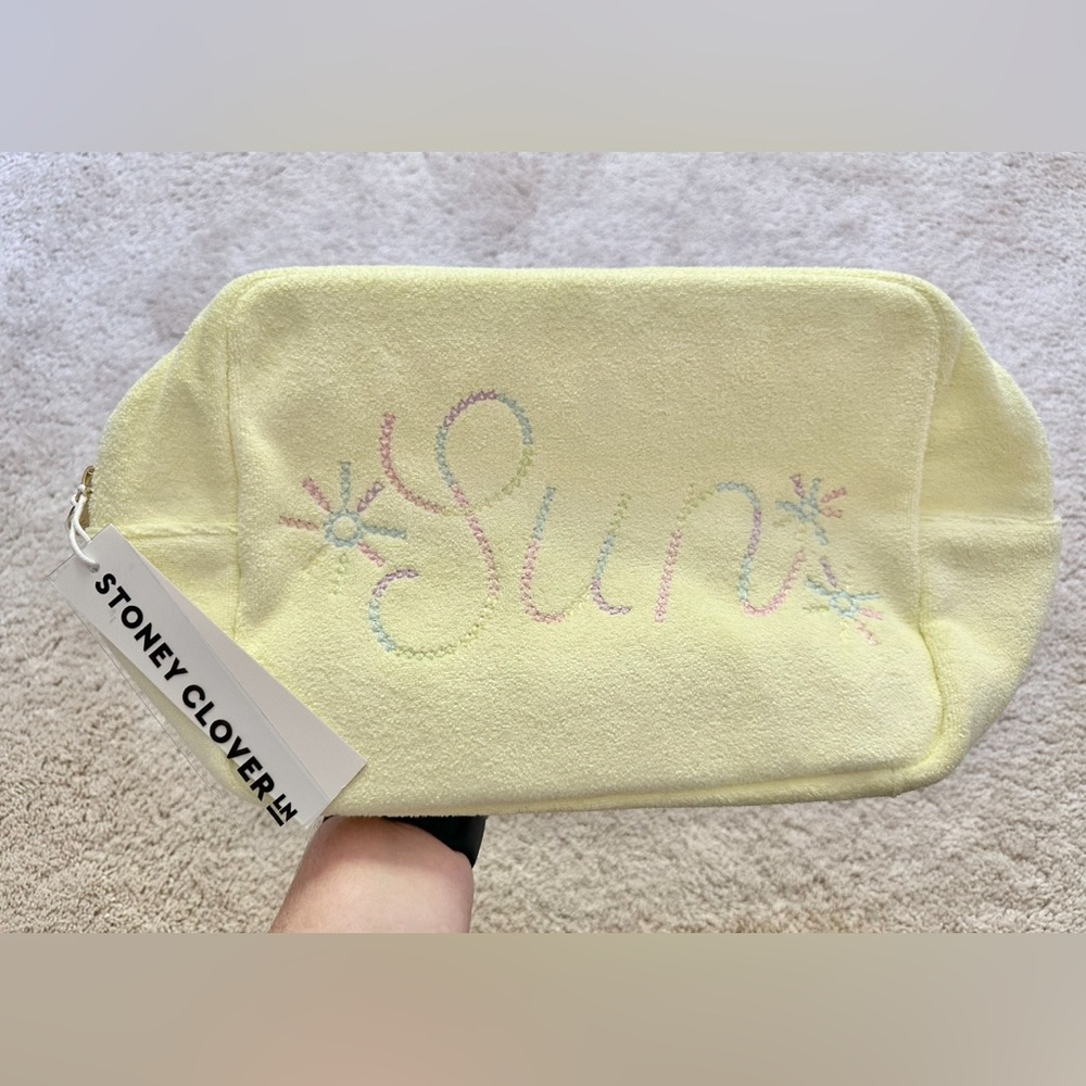Stoney clover large embroidered terry pouch